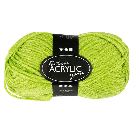 Creativ company akrylgarn, lysegrøn, 50gr, 80m