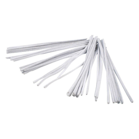 Creativ company chenille hvid 30cm, 50 stk.