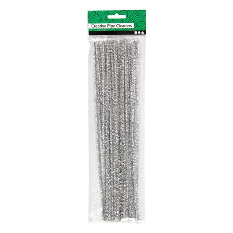 Creativ virksomhed https: www.cchobby.nl chenille-l-30-cm-thickness-6-mm-glitter-silver-24-piece-1-box