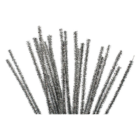 Creativ virksomhed https: www.cchobby.nl chenille-l-30-cm-thickness-6-mm-glitter-silver-24-piece-1-box
