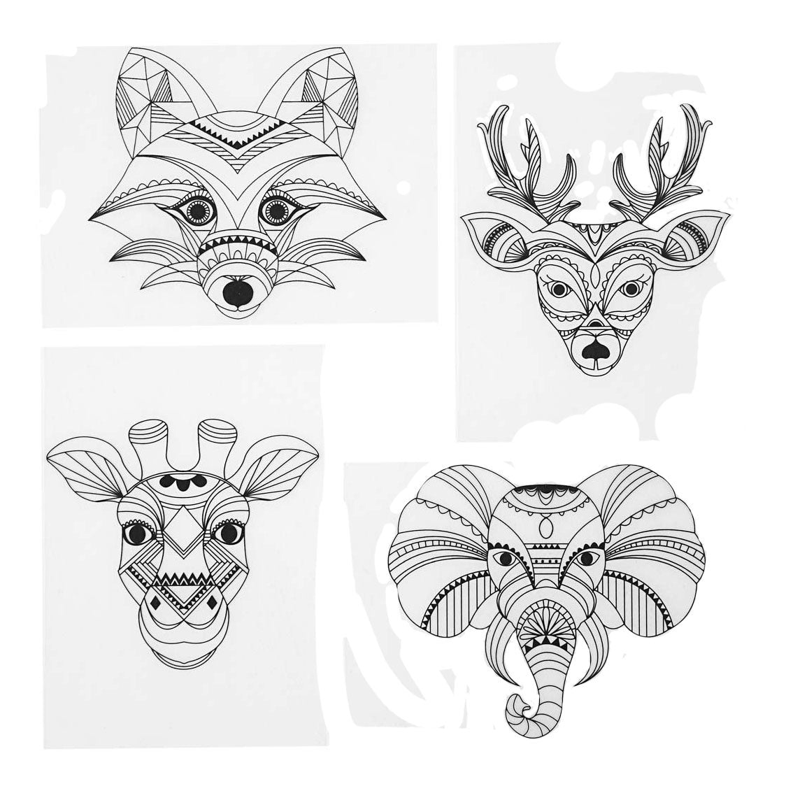 Creativ virksomhed https: www.cchobby.nl sheets-shrink-foil-with-motivs-wild-animals-sheet-10-5x14-5-cm-thickness-0-3-mm-matt-transparent-4-sheet-1-box