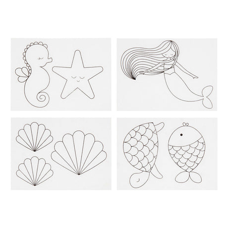 Creativ virksomhed https: www.cchobby.nl sheets-shrink-foil-with-motifs-mermaid-sheet-10-5x14-5-cm-thickness-0-3-mm-matt-transparent-4-sheet-1-box