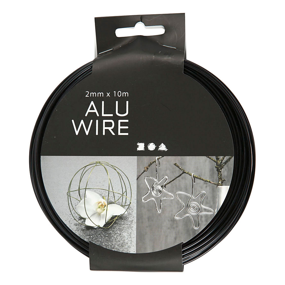 Creativ virksomhed https: www.cchobby.nl alu-wire-round-thickness-2-mm-black-10-m-1-roll
