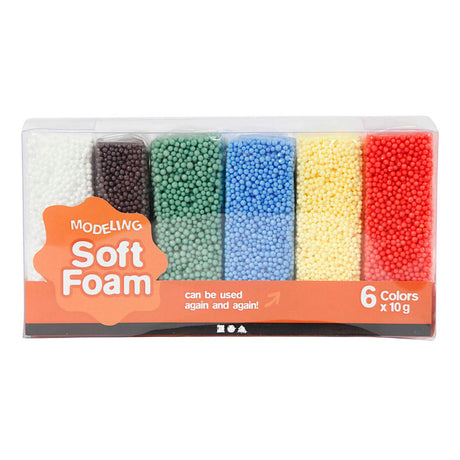Creativ company soft foam clay standardfarver, 6x10gr.