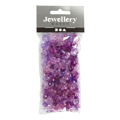 Creativ Company facet perler blandes lilla, 45 gram
