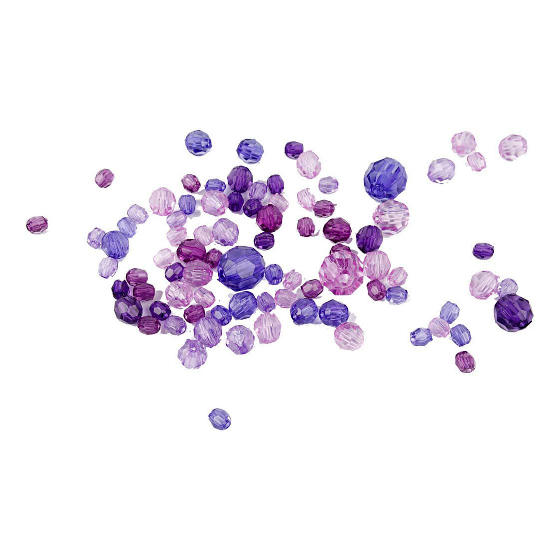 Creativ Company facet perler blandes lilla, 45 gram