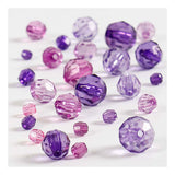 Creativ Company facet perler blandes lilla, 45 gram