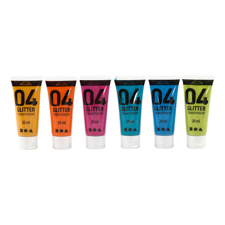 Creativ Company Børns akrylmalingsglitterfarve, 6x20ml