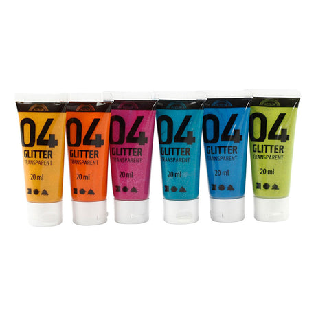 Creativ Company Børns akrylmalingsglitterfarve, 6x20ml