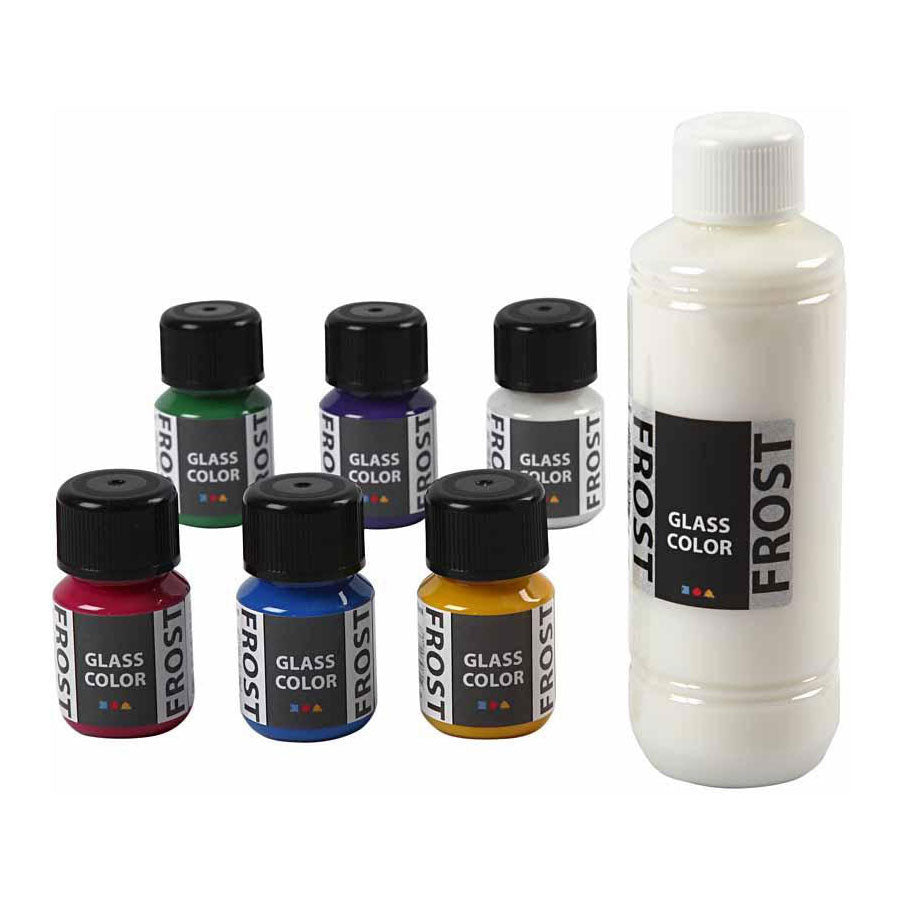 Creativ Company Glass Color Frost Glass Paint Color, 6x30ml