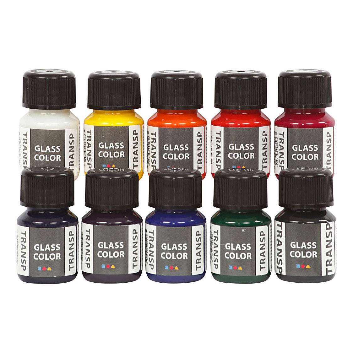 Creativ Company Glass Color Transparent Glass Paint Color, 10x30ml