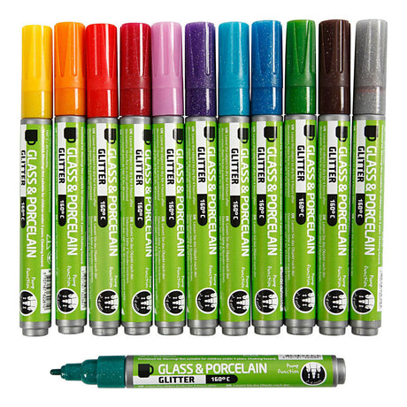 Creativ Company Glass and Porcelain States Color Glitter, 12 ..