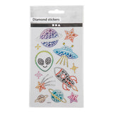 Creativ firma diamantklistermærker - rumtema - selvklæbende glimmerklistermærker - rhinestone craft stickers - luksus dekorations klistermærker - festlige klæbende diamant klistermærker - 10x16 cm - 1 ark