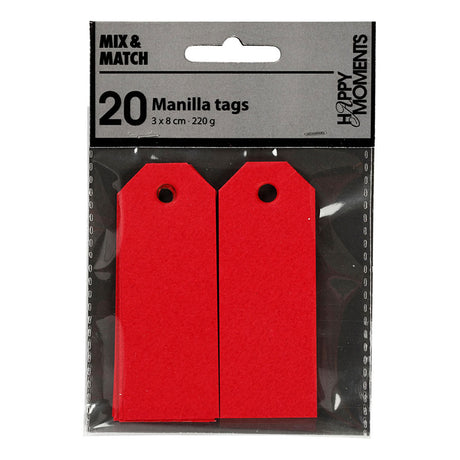 Creativ Company Manilla mærker Red, 20 ..