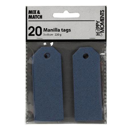Creativ Company Manilla mærker Blue, 20 ..