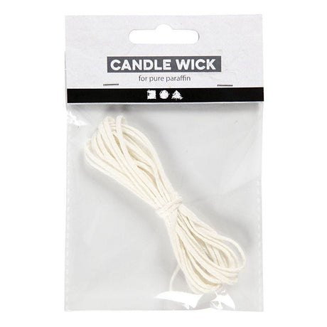 Creativ Company Wick for døbt (dias 22-30 mm) og støbt stearinlys (Slide 60-80 mm), 3 m