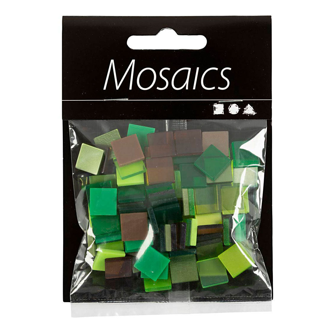 Creativ Company Mini Mosaic Green Glitter 10x10mm, 25 gram