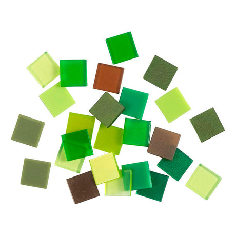 Creativ Company Mini Mosaic Green Glitter 10x10mm, 25 gram
