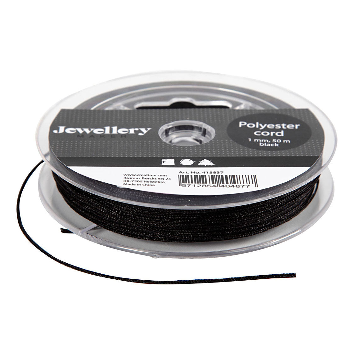 Creativ virksomhed https: www.cchobby.nl polyester-cord-thickness-1-mm-black-50-m-1-roll