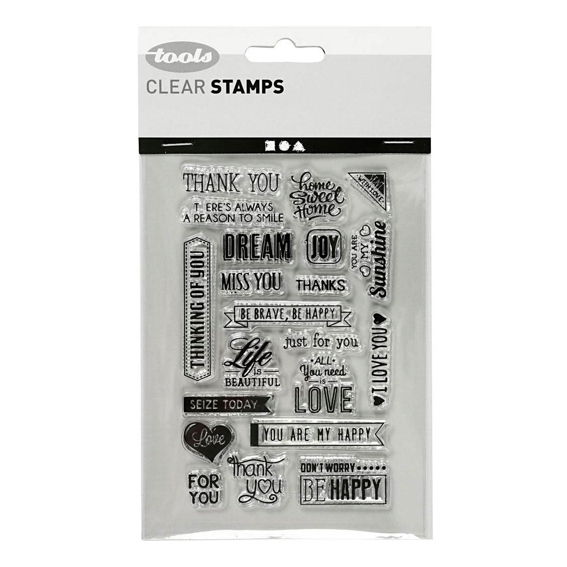 Creativ Company Silicone Stamps Engelsk tekst. 1 ark