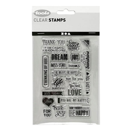 Creativ Company Silicone Stamps Engelsk tekst. 1 ark