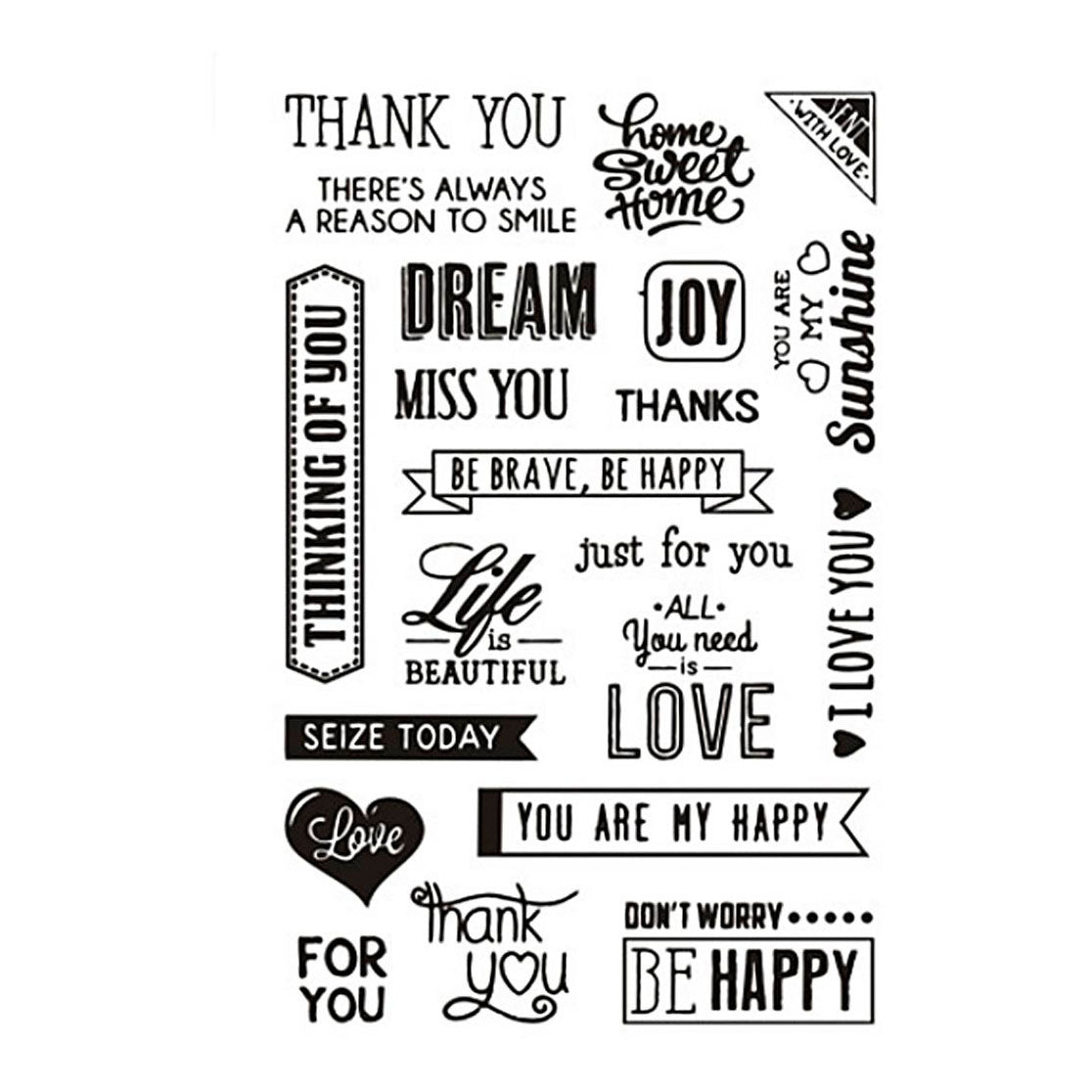 Creativ Company Silicone Stamps Engelsk tekst. 1 ark