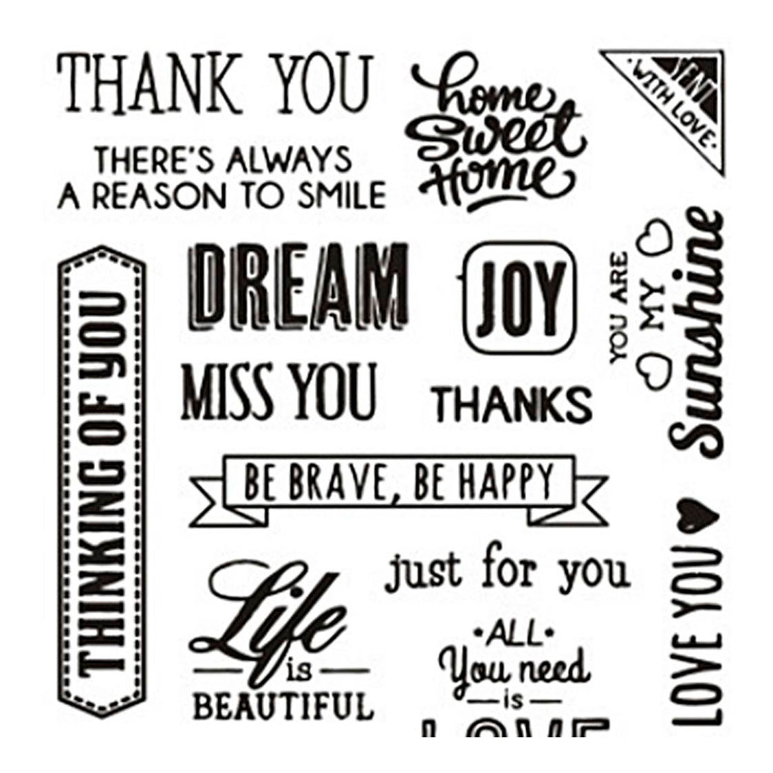 Creativ Company Silicone Stamps Engelsk tekst. 1 ark