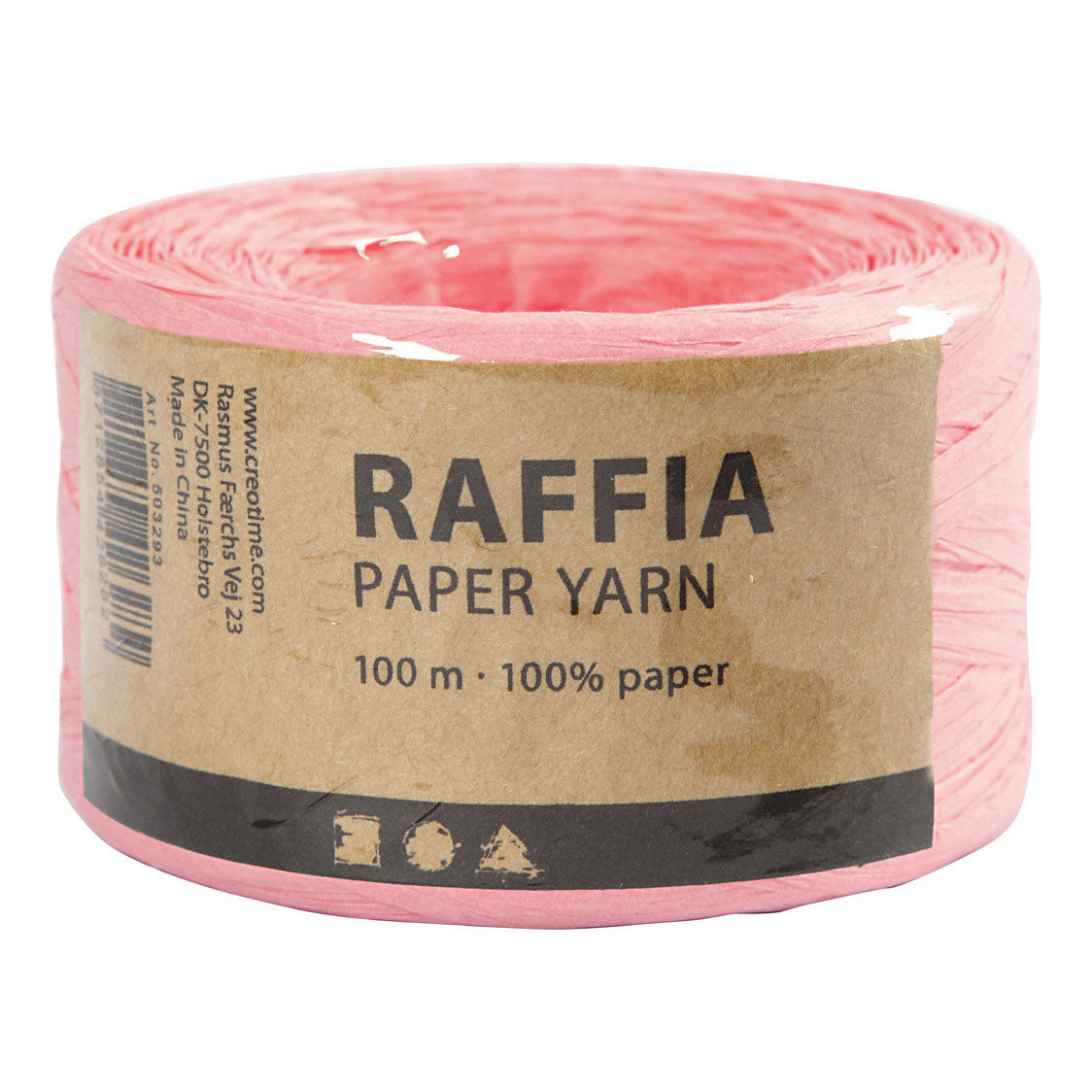 Creativ Company Paper Raffia garn lyserosa, 100 m