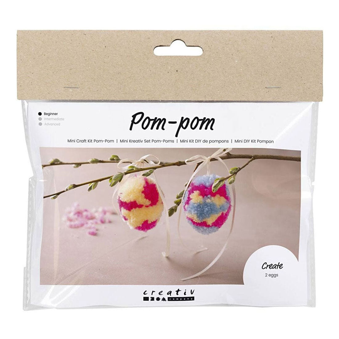 Creativ firma mini hobbysæt pompomæg, 2 stk. påske