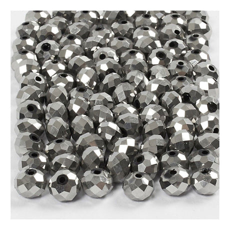 Creativ Company facet perler metallisk grå, 100 ..