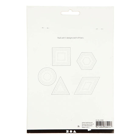 Creativ Company Cross Stitches Cardboard White Geometric, 20 ..