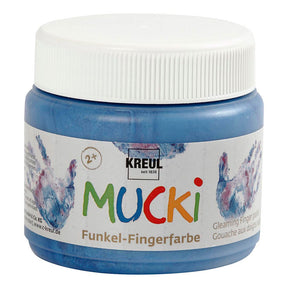 Creativ Company Mucki Finger Paint - Blue Metallic, 150 ml