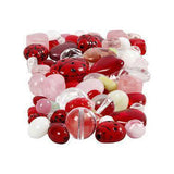 Creativ Company Glass Beads Diverse Love Beast, Heart, Leaves, 60 Grams