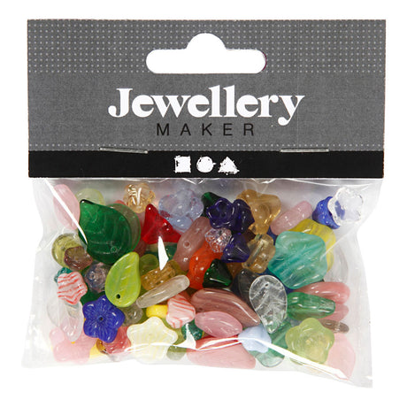 Creativ Company Glass perler Diverse blade og blomster, 60 gram