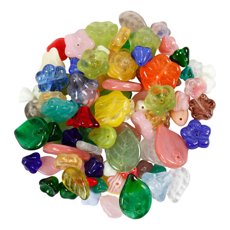 Creativ Company Glass perler Diverse blade og blomster, 60 gram