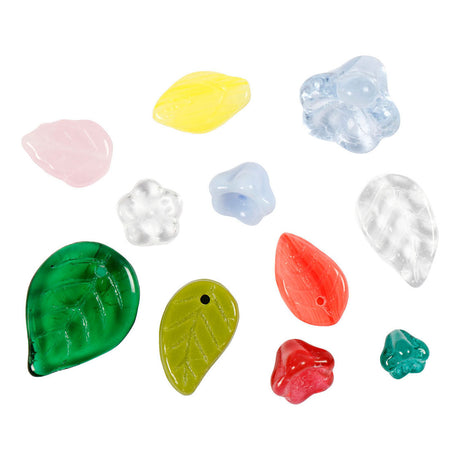 Creativ Company Glass perler Diverse blade og blomster, 60 gram