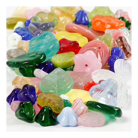 Creativ Company Glass perler Diverse blade og blomster, 60 gram