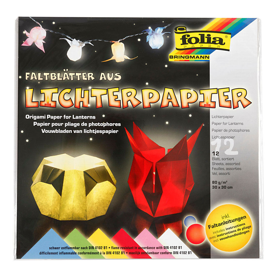 Creativ Company Lantern Paper Standard Colours 30x30 cm, 12 ark