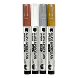 Creativ Company Glass Porcelain Stones, der sammenligner brunt guld sølvhvide, 4 ..