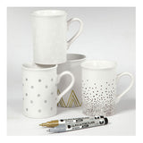 Creativ Company Glass Porcelain Stones, der sammenligner brunt guld sølvhvide, 4 ..