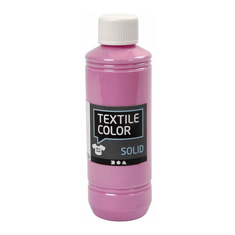 Creotime tekstilfarve uigennemsigtig tekstilmaling - pink, 250ml