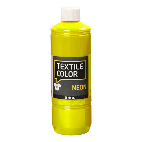 Creativ firma tekstilfarve semi-ugennemsigtig tekstilmaling - neongul, 500ml