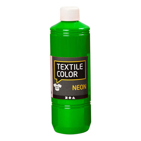 Creativ Company Textile Color Semi -Covering Textile Paint - Neon Green, 500 ml