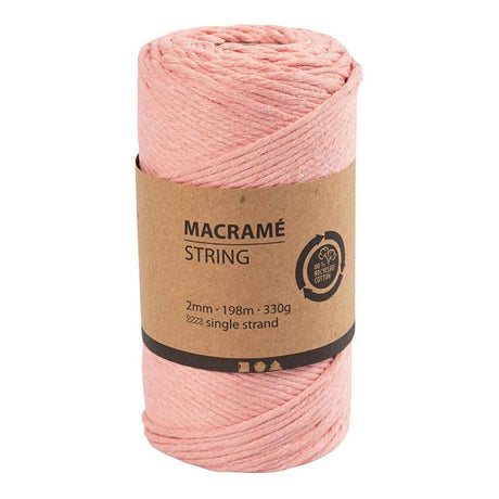 Creativ Company Macrame Cord - Pink, 198m