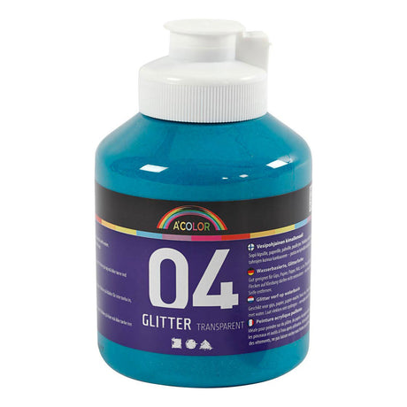 Creativ Company akrylmalingsglitter til børn - turkis, 500 ml