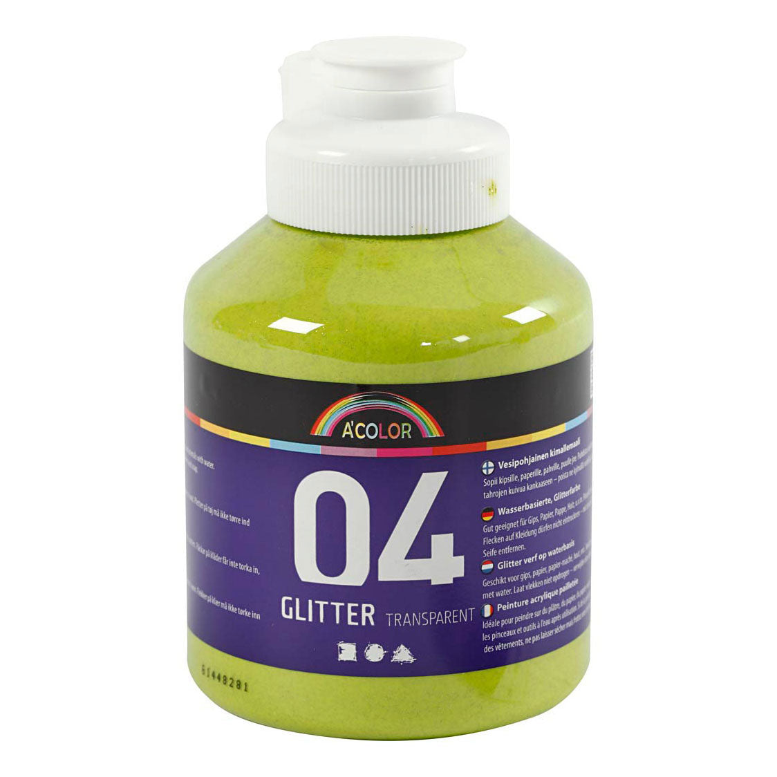 Creativ virksomhed https: www.cchobby.nl acryl-paint-with-glitters-lime-green-500-ml-1-bottle