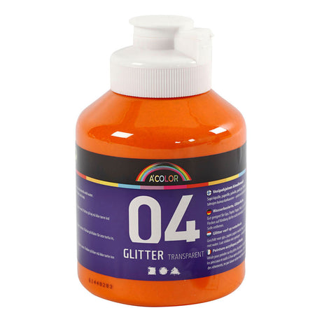 Creativ Company akrylmalingsglitter til børn - Orange, 500 ml