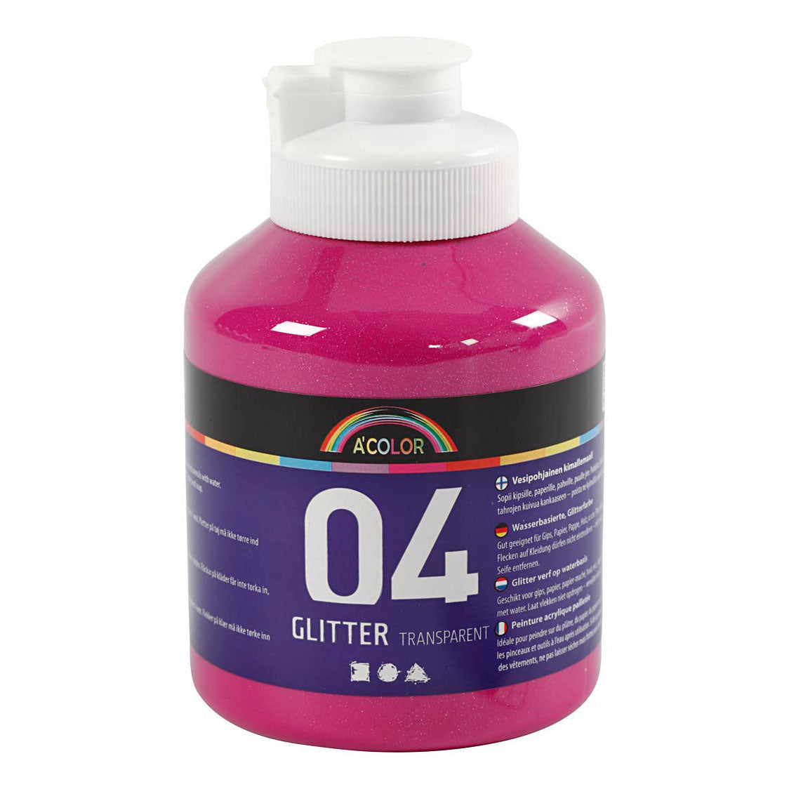 Creativ virksomhed https: www.cchobby.nl acryl-paint-with-glitters-pink-500-ml-1-bottle