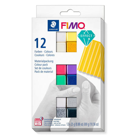 Creativ Company Fimo Effect Montering Clay forskellige farver, 12x25gram