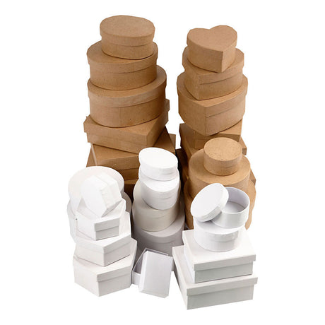 Creativ Company Boxes Brown og White 6,5-18 cm, 30 ..